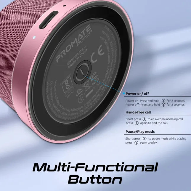 Promate Punch.Pink, Bluetooth Speaker