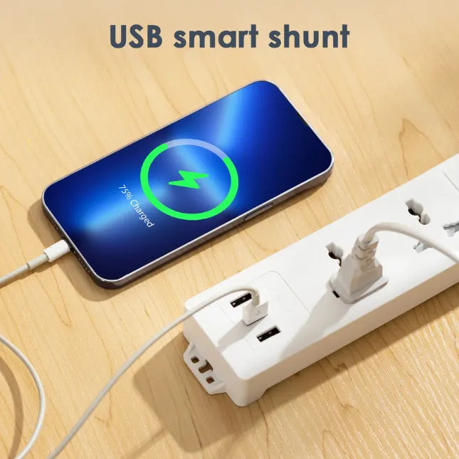 Deli ET407 Power Strip - 2 inputs, 3 USB 2M