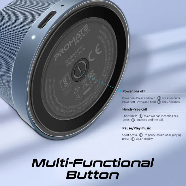 Promate Punch.Navy, Bluetooth Speaker