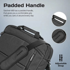 Promate Satchel-MB. Black, Laptop Messenger Bag
