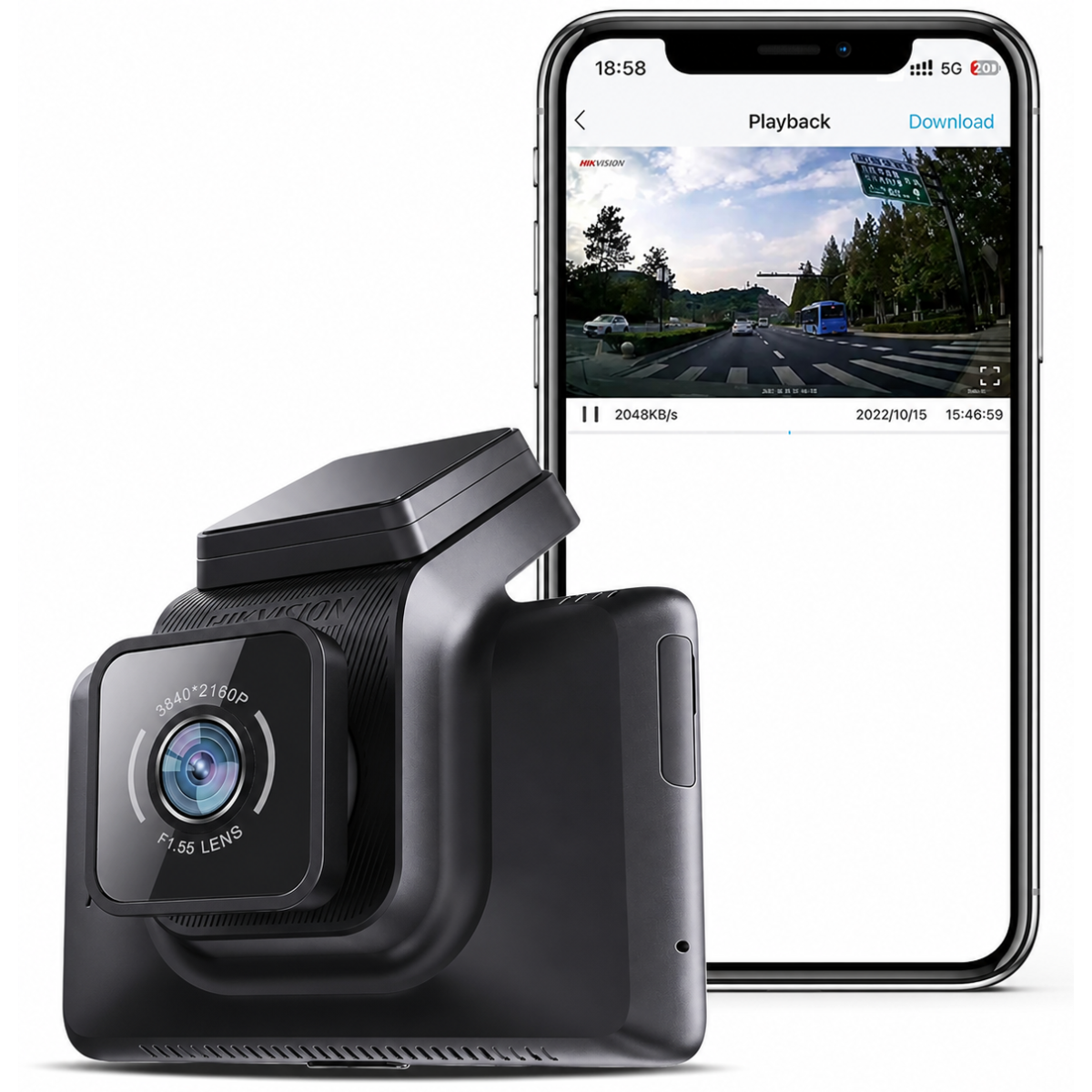 Hikvision AE-DC4328-K5 2160P Dash Camera with GPS & Wi-Fi