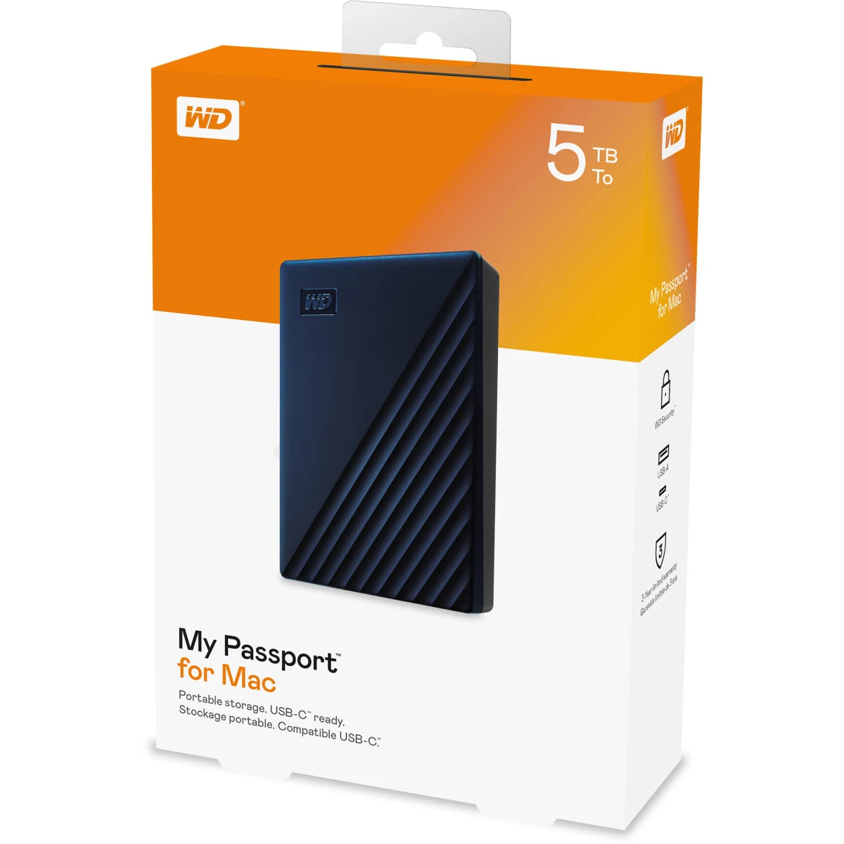 WD USB 2.0 portable external hard drive for data storage