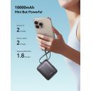 JOYROOM JR-PBF27 10000mAh Mini Power Bank 22.5W Fast Charging with Built-In Type-C & Lightning Dual Cables - Titanium - 18 Month Warranty