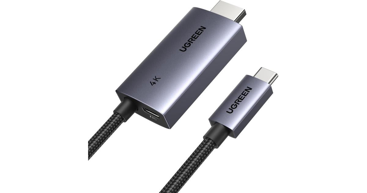 UGREEN USB C to HDMI Cable 2M 4K 60Hz 100W PD Fast Charging 2-in-1 Thunderbolt iPhone 16 Pro MacBook iPad Galaxy (55330)