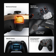 GameSir Nova Lite 2 Wireless PC Controller with Hall Effect Joysticks & Triggers, 2.4G & Wired 1000Hz Polling Rate, Remappable Buttons - Compatible with PC/Switch/Steam/Android (White)