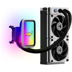 HYTE Thicc Q60 Digital 240mm AIO Liquid Cooling System 5” IPS Ultraslim HD Display 293 PPI 60Hz 300 nits, Up To 4500RPM Pump,105 CFM Fans Air Flow, High-Performance Dual Pumps, 240x52mm Radiator | FAN-HYTE-Q60-BW |
