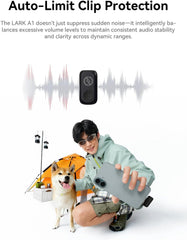 Hollyland Lark A1 Mini Microphone for iPhone & Android,48kHz/24-bit,3-Level Intelligent Noise Cancel,Wireless Microphones for YouTube,Podcast,Tiktok and Vlog (2TX + 2RX + Charging Case,White)