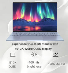 ASUS Vivobook S 16 AI PC Laptop, 16" 3K OLED, 32GB DDR5 RAM, Intel 16-Core Ultra 9 285H (> i9-13900H) for Photographer, Designers, FHD IR Webcam, IST Computer Customized 512GB/1TB/2TB SSD, Win 11 Home