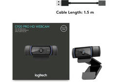Logitech C920 PRO 1080p Business Webcam Full HD Glass Lens, 78° Field Of View, & HD Auto Light Correction