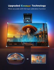 TV Backlight 3 Lite with Fish-Eye Correction Function Sync to 40-50 Inch TVs, 7.8ft RGBICW Wi-Fi LED Strip Lights with Camera, 4 Colors in 1 Lamp Bead, Voice and APP Control, Adapter