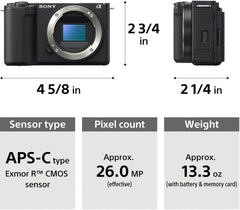 ZV-E10 II Mirrorless Vlogging Camera Kit with 16–50 mm OSS Lens – 26 MP APS-C Sensor | Sony 18-105mm Lens, 4K Monitor, Pro Mic, 2 x 64GB Memory Card and More