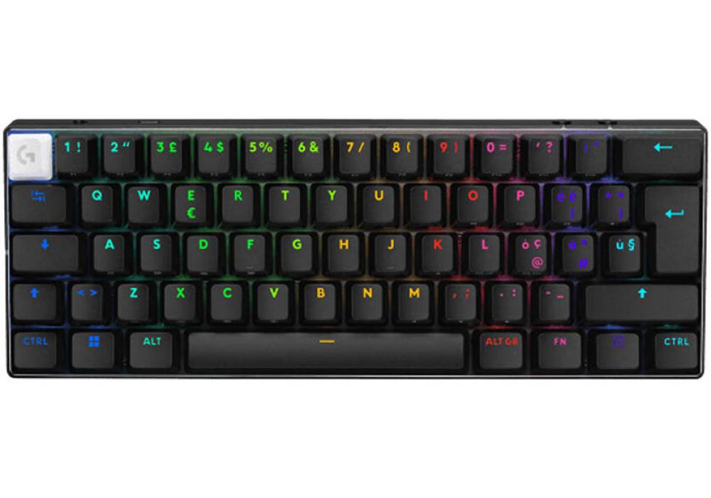 Logitech G PRO X 60 LIGHTSPEED 60% Wireless Gaming Keyboard, LIGHTSPEED, BT & USB-C Connection, Up to 65H Battery, LIGHTSYNC RGB Lighting, GX Tactile Optical Switches with US ENG Layout, Black