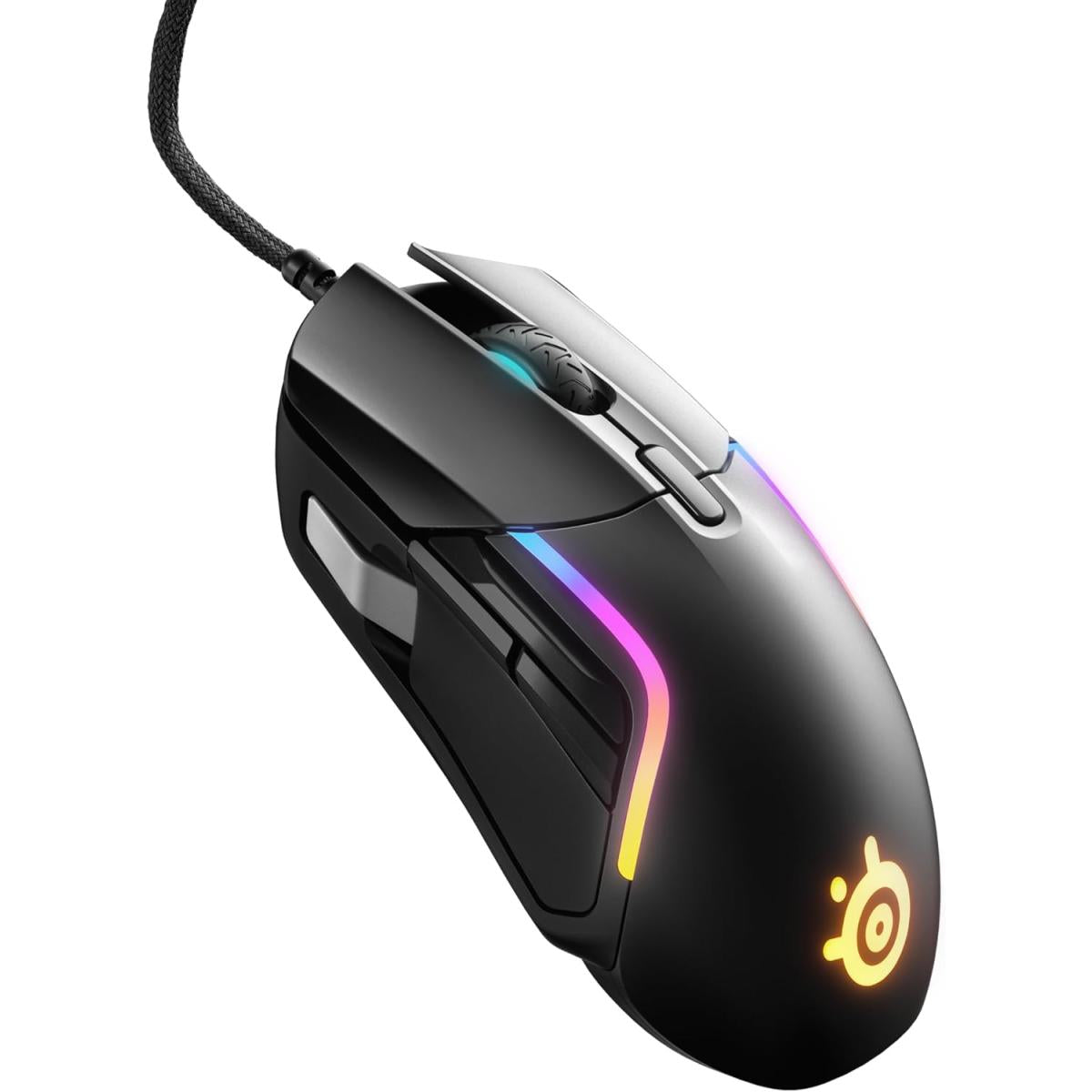 SteelSeries IP54 RGB wired gaming mouse for computer setup