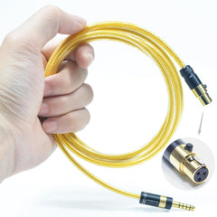 3-Pin Mini XLR 6N OFC Silver-Plated+Metal Shielding Layer Headphone Upgrade Cable for Beyerdynamic DT990 Prox DT700 Prox DT900 Prox DT1990 PRO MKII AKG K702 K712 PRO K371 (4.4mm Plug)