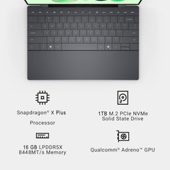 Dell XPS 13 9345 Laptop, Copilot+ AI PC (13.4" FHD+ 120Hz, Snapdragon X Plus (> Intel i7-1355U), 16GB 8448MT/s RAM, 1TB SSD), Thin & Light, 27 Hours Battery Life, IR Webcam, Wi-Fi 7, Win 11 Pro