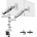NB North Bayou Dual Stand Holder Monitor Desk Mount Stand Full Motion Swivel Computer Monitor Arm Fits 2 Screens up to 27'' with Load Capacity 9KG for Each Monitor H180 - White