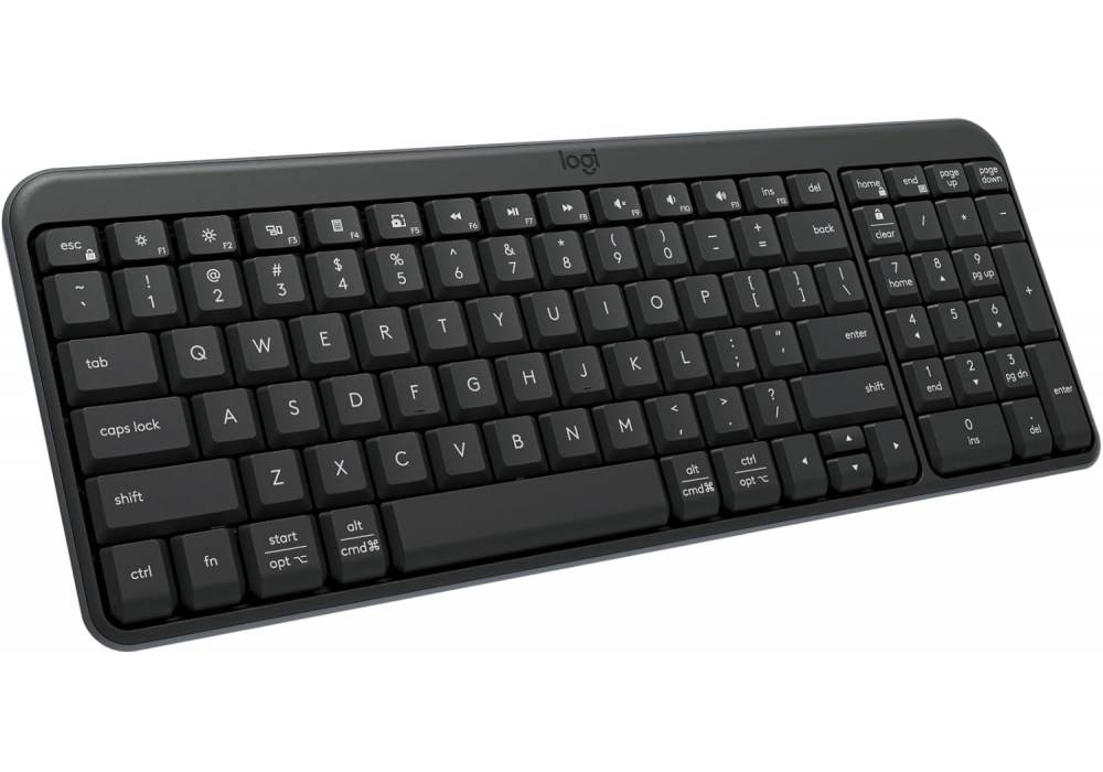 Logitech K250 Bluetooth Keyboard with Numpad, Easy Connectivity, Compact Wireless Keyboard Made with Recycled Plastic, Spill-Resistant, Comfortable Keys - Windows/MacOS - Graphite