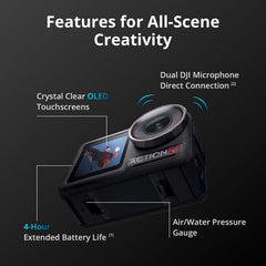 Osmo Action 5 Pro Hiking Combo, Waterproof Action Camera with 1/1.3" Sensor, 4K/120fps Video, Subject Tracking, Stabilization, 8h Extended Battery Life with 2 Batteries, Hiking Accessories
