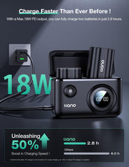 CS2 EN-EL15c EN-EL15b Camera Battery Charger for Nikon Z8 Z9 Z7 II Z6 II Z5 Zf Z7 Z6 D850 D810 D750 DSLR & Mirrorless Cameras,18W Fast Dual USB-C Charging, Smart Display, Magnetic Snap Cover