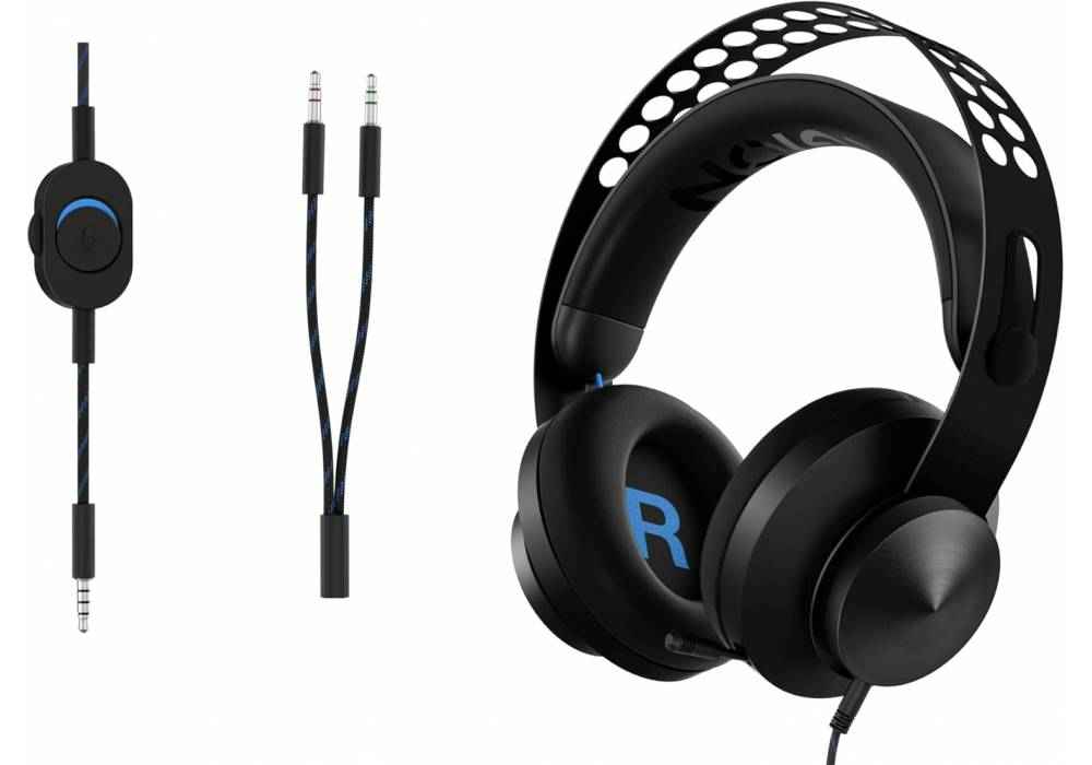 Lenovo Legion H300 Stereo Gaming Headset, Noise-Cancelling Mic, Memory Foam & PU Leather Earcups, Stainless Steel Headband, PC, PS4, Xbox One, Nintendo Switch, Mac, GXD0T69863, Black