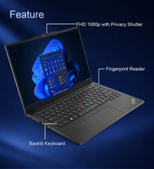 Lenovo ThinkPad E14 Business Touchscreen Laptop (14" FHD+, Intel Core i5-1335U (> i7-1255U), 16GB RAM, 512GB SSD), Fingerprint Reader, 1080p Webcam, Backlit, Thunderbolt 4, Ethernet, Wi-Fi, Win 11 Pro