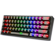 Redragon K617CTB-RGB 60% Wired RGB Gaming Keyboard, 61 Keys Compa Full-Transparent Mechanical Keyboard - Black