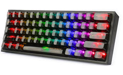 Redragon K617CTB-RGB 60% Wired RGB Gaming Keyboard, 61 Keys Compa Full-Transparent Mechanical Keyboard - Black