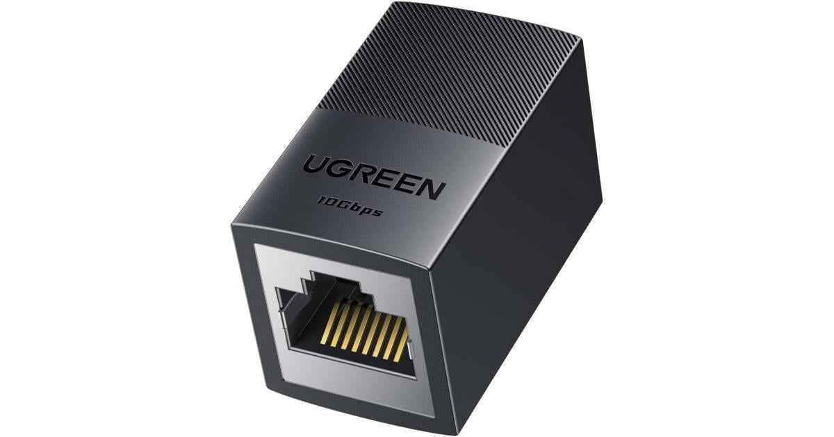 UGREEN 10Gbps Ethernet Extender & Coupler – PoE Support | 328ft Reach | RJ45 Female to Female | Black