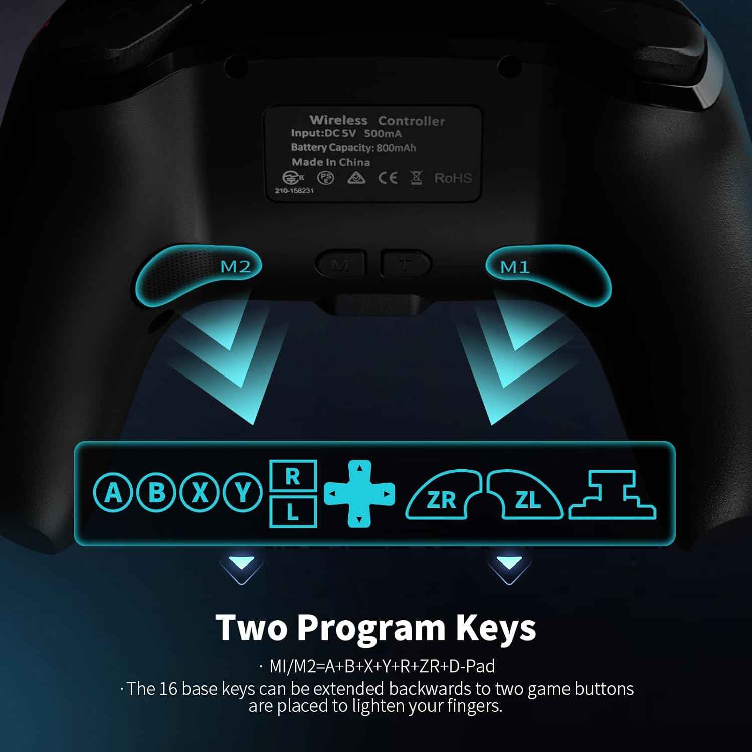 RGB wireless gamepad for computer setup
