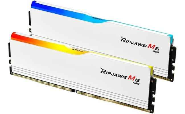 G.SKILL Ripjaws M5 RGB Series 32GB (2x16GB) DDR5 RAM 6000MT/s CL36 Memory Kit - White