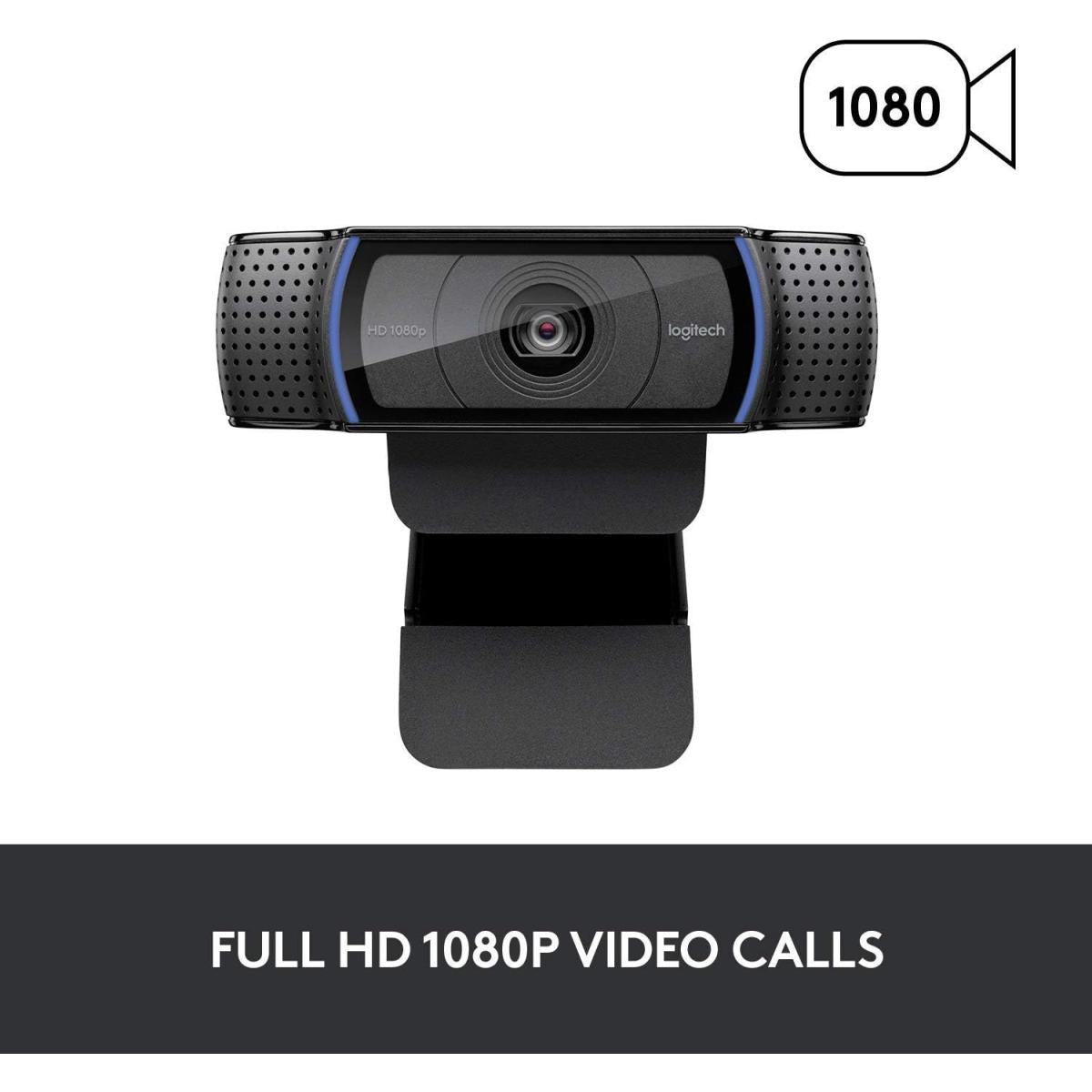 Logitech C920 PRO HD Webcam Widescreen Video Calling and Recording with 1080P with laptop