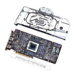 GPU Waterblock for AMD Radeon RX 7900 XTX RX 7900 XT RX 7800 XT Reference Edition, PC GPU Water Liquid Cooling Block Cooler with Backplate