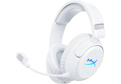 HyperX Cloud Flight 2 Wireless Gaming Headset – 50mm Drivers, Dual Wireless (2.4GHz + Bluetooth 5.3), Detachable Noise‑Cancelling Mic, 100–150h Battery Life, Memory Foam Comfort, White