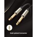 UGREEN 6.35mm Audio Guitar Cable 1/4" to 1/4" Professional Speaker Cable Nylon Braid guitar lead, Instrument CLEAR Mono 6.35mm Cord for Electric Guitar Effects Pedal Bass Drums Amplifier, etc (1M)
