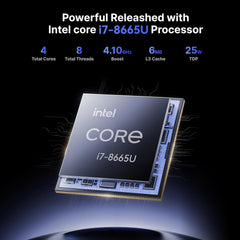 Intel NUC NUC8V7CB8N Slim Mini PC 8GB DDR3 RAM & 256GB SSD Versatile Computers with Intel Core i7-8665U Processor, Support HDMI Dual 4K UHD/Bluetooth 5.1/Windows 11 Pro preinstalled