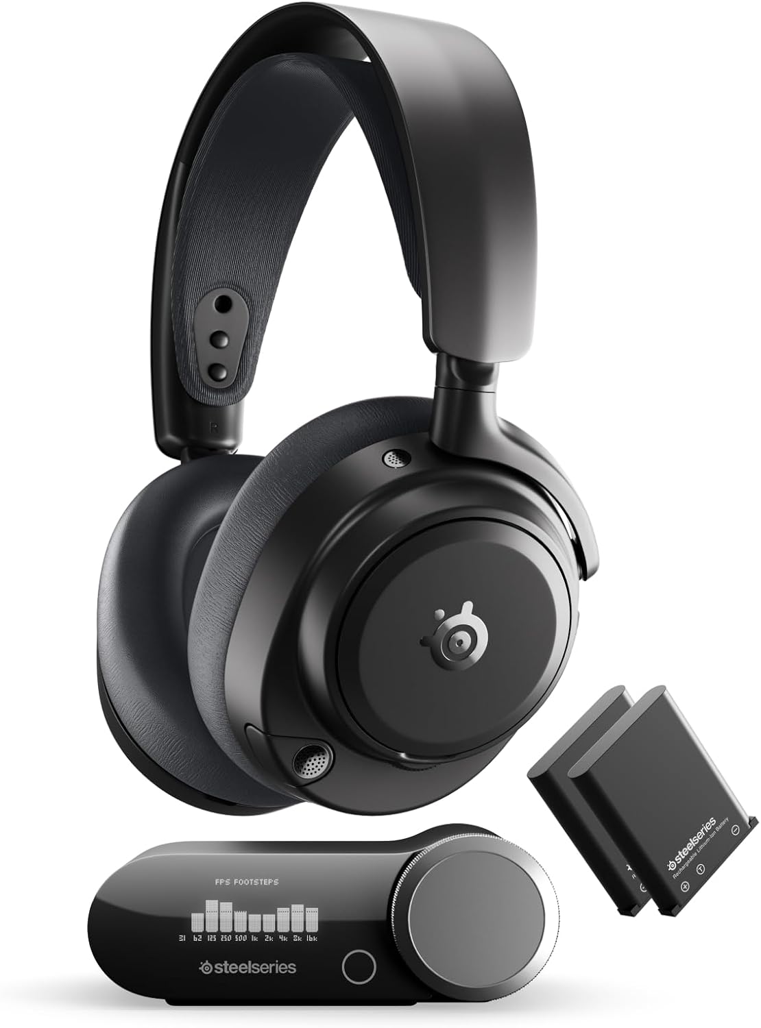 SteelSeries Arctis Nova Pro Omni - Hi-Res Wireless Gaming Headset, 96kHz/24bit, ANC, ClearCast Pro Mic, AI Noise Rejection, Mobile App, Mix 2.4GHz + BT, OmniPlay PC+PlayStation+Xbox - Graphite