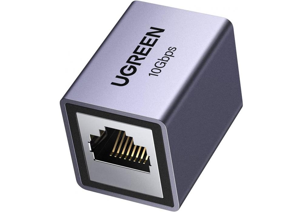 UGREEN Ethernet Extender 10Gbps, Ethernet Coupler for Cat8 Cat7 Cat6 Cat5 Cable, 328ft Long Distance Extend, Aluminum Alloy Shell, Space Grey