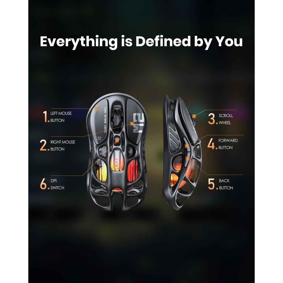 GravaStar RGB wireless gaming mouse for computer setup
