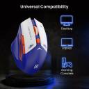 G-550C RGB Wireless USB Gaming Mouse, 6 Buttons, 2.4GHz Receiver, Rechargeable Battery, 10m Range, Adjustable DPI, Plug and Play, for Windows/MAC/Linux/PC/Laptop (Blue)