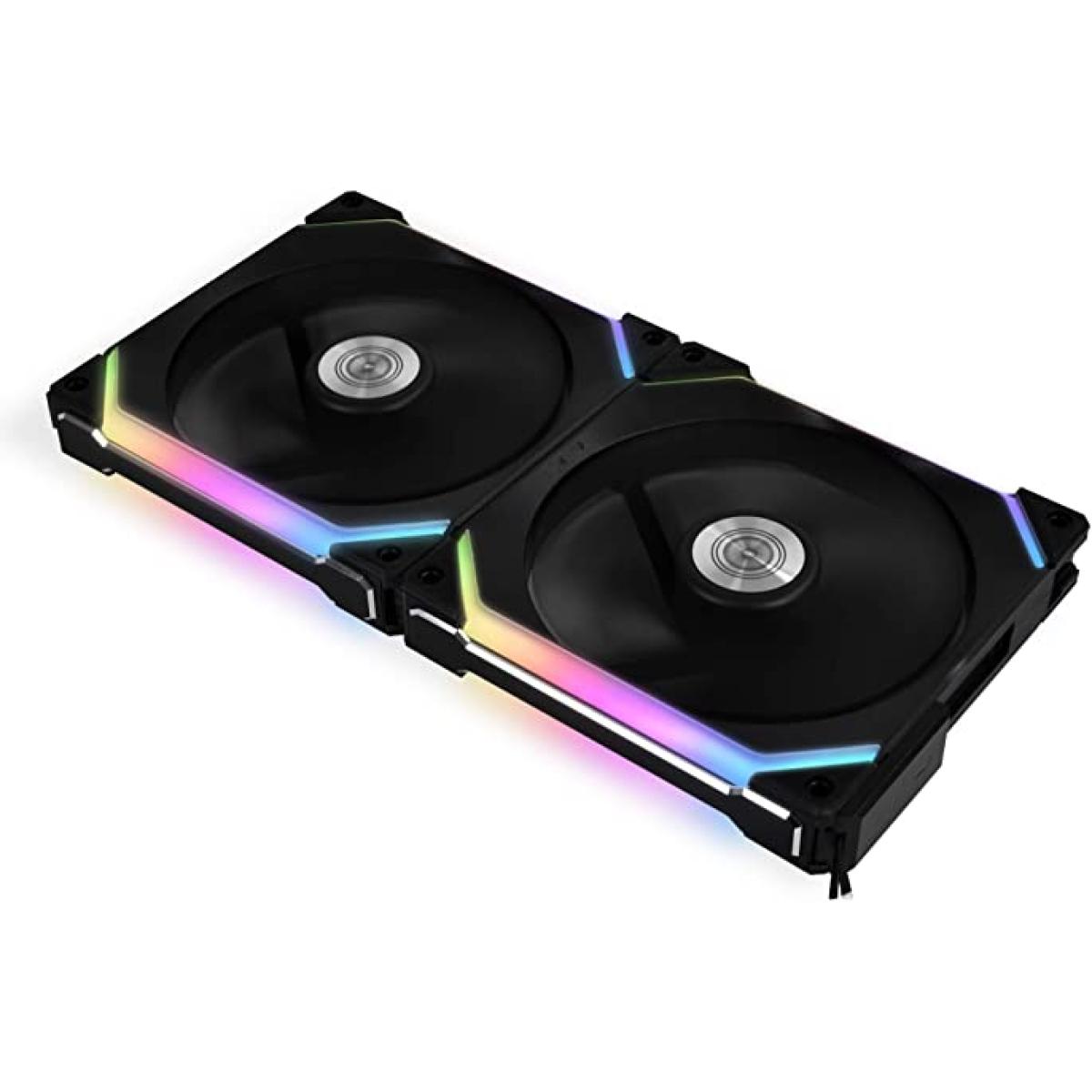 Lian Li UNI Fan SL140 Kit 2 Packs Black W/ Controller (ARGB 140mm LED PWM Daisy-Chain) | UNI FAN SL140 | - CompuMe