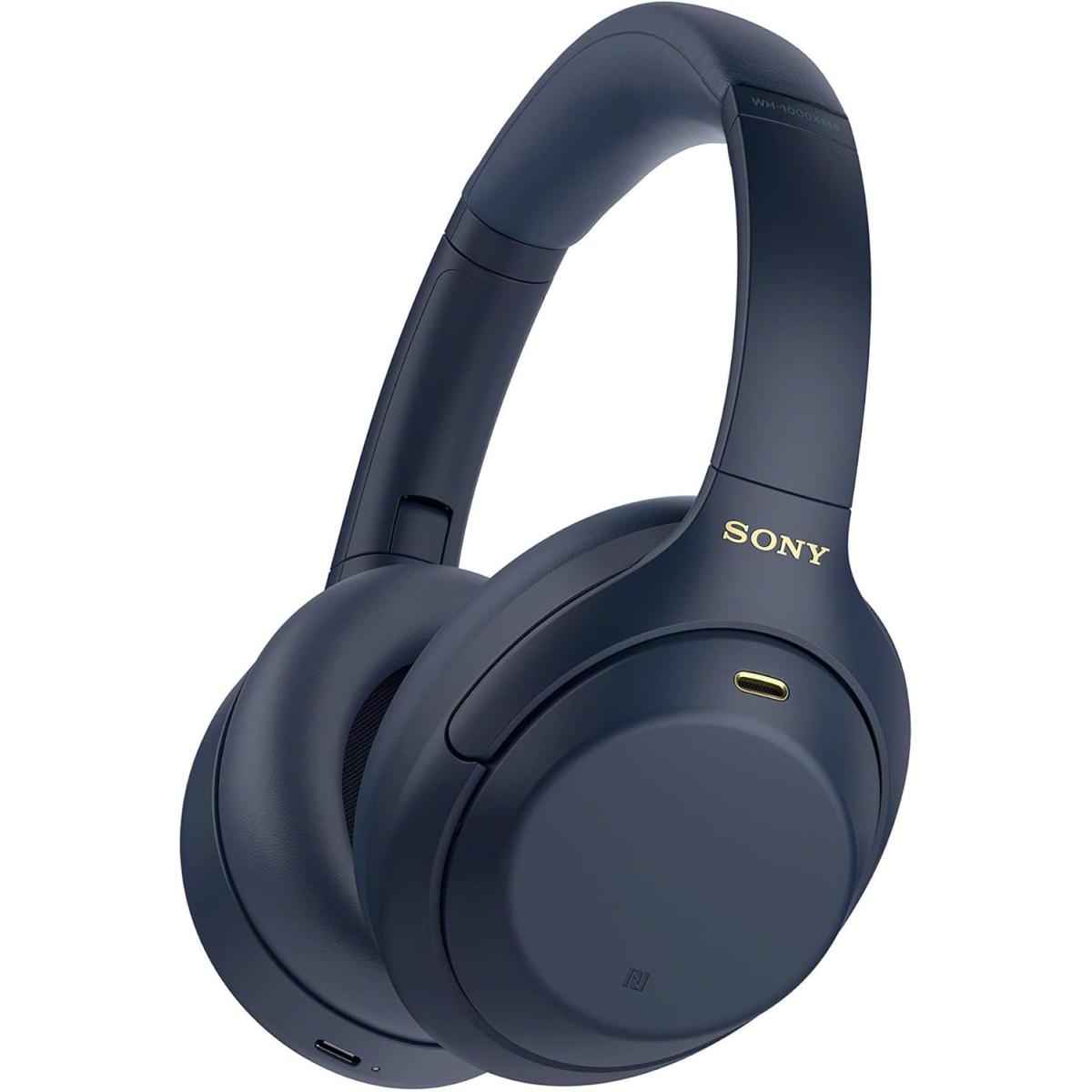 Sony WH-1000XM4 LightWeight & Comfortable Wireless Noise Canceling Headphones, HD Noise Cancelling Processor QN1, Soft Fit Synthetic Leather, With 5 Microphones, Up To 30-Hour Battery Life - Midnight Blue | WH-1000XM4-Midnight Blue |