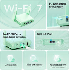 GL-MT3600BE (Beryl 7) Portable Travel Router & GL.iNet GL-BE6500 (Flint 3e) WiFi 7 Router