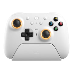 8BitDo Ultimate 2 Wireless Controller for Windows PC, Apple, Steam & Android, Gaming Controller with TMR Joysticks, Hall/Tactile Triggers, Motion Control, RGB Fire Ring, 1000Hz Polling Rate, White