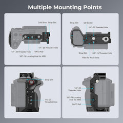 Cage for Sony FX30 FX3 with Cable Clamp for HDMI+Threaded Side Handle with Record Start/Stop Remote Trigger
