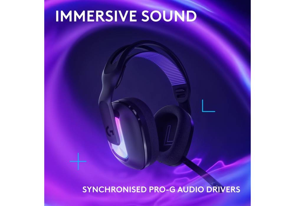 Logitech G522 LIGHTSPEED Wireless Gaming Headset, Lightsync RGB, Full Bandwidth Mic, Advanced Synchronized Audio, Tri-Connectivity with LightSpeed, Bluetooth 5.3, Black