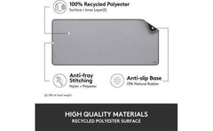 Logitech Desk Mat - Studio Series, Multifunctional Large Desk Pad, Extended Mouse Mat, Office Desk Protector with Anti-Slip Base, Spill-Resistant Durable Design, in Mid-Grey