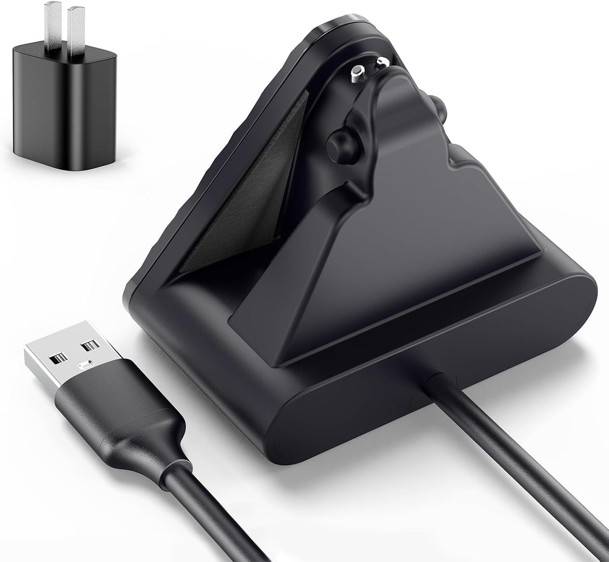 Charging Dock Compatible with Ray-Ban Meta Smart Glasses Wayfarer/Skyler,Potable Travel Charger with Adapter (Black)