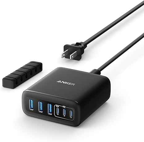 Anker Charger (112W, 6 Ports, GaN), chargers