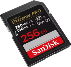 SanDisk 256GB Extreme Pro UII SD Memory card works with Canon EOS R50 V, EOS R5, EOS R6 Mark II Mirrorless Camera (SDSDXEP-256G-GN4IN) Bundle with 1 Everything But Stromboli 3.0 Micro & SD Card Reader