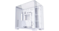 Lian Li O11 VISION Compact (White) Cool & Clear ATX Mid Tower 3 Sided Tempered Glass Gaming Case, Columnless Design, Dual Chamber, Dual Rear Fan Modes (High Or Low)